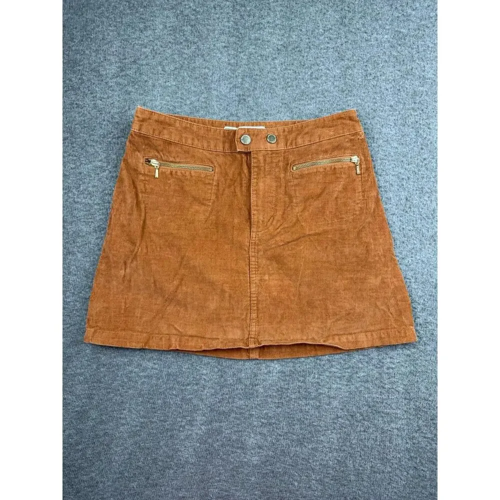 Abercrombie & Fitch‎ Corduroy Mini Skirt in Rust Brown Size 00